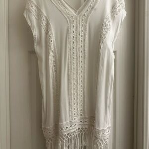 Chic White Lace Swim Coverup